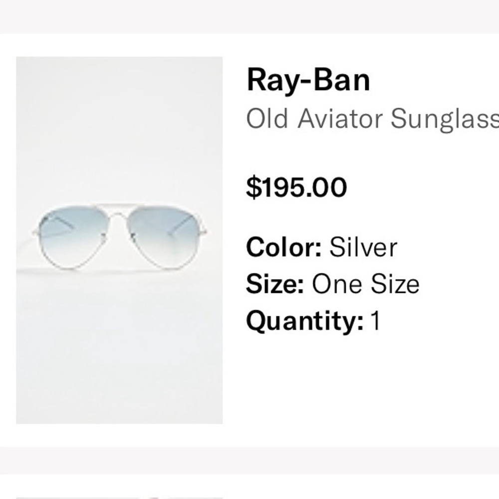 Ray-Ban Old Aviator Sunglasses Silver/Blue